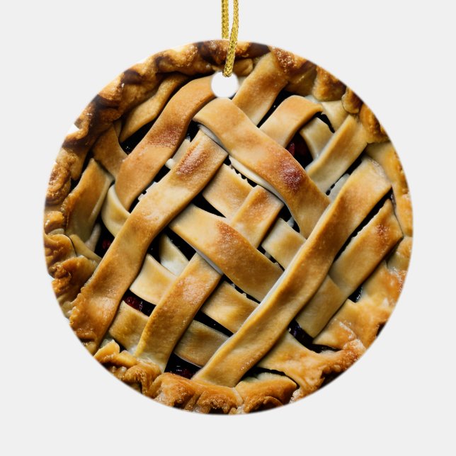 Hap-pie Christmas | Funny Pie Pun Ceramic Ornament (Front)