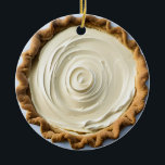 Hap-pie Christmas Sweetie Pie | Funny Food Pun  Ceramic Ornament<br><div class="desc">Funny food pun Christmas ornament. Funny quote,  "Hap-pie Christmas Sweetie Pie" Banana cream pudding and whipped cream pie graphics.</div>