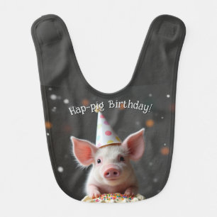 Hap pig Birthday Baby Bib