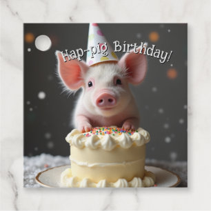 Hap pig Birthday Favor Tags