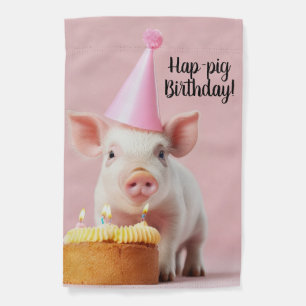 Hap-pig Birthday! Garden Flag