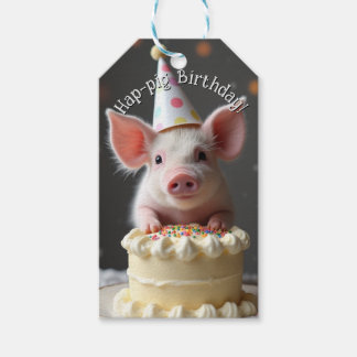 Hap pig Birthday Gift Tags