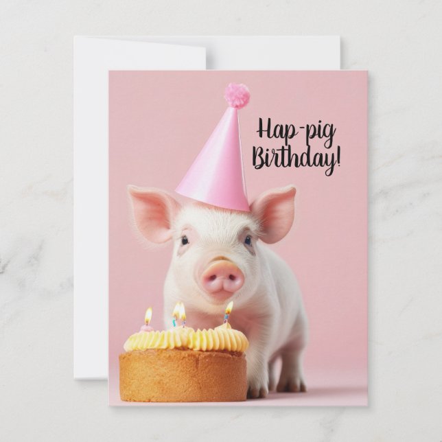 Hap-pig Birthday! Invitation (Front)