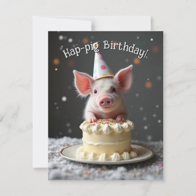 Hap pig Birthday Invitation (Front)