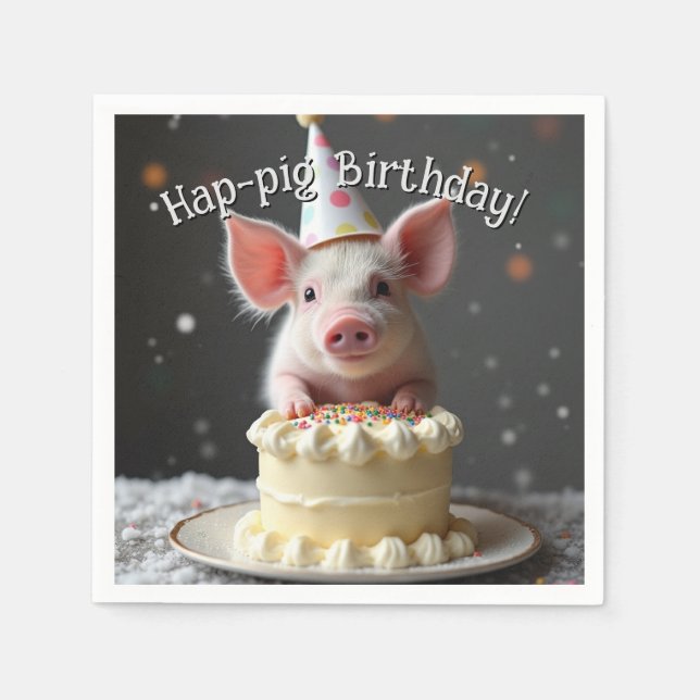 Hap pig Birthday Napkins (Front)