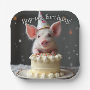 Hap pig Birthday Paper Plates