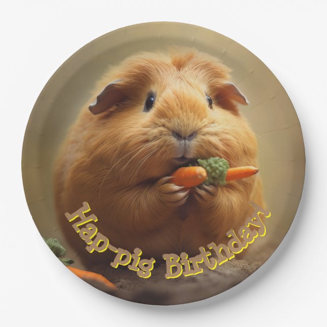 Hap-pig Birthday! Paper Plates (Front)