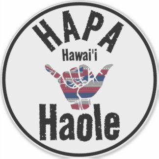 HAPA HAOLE TRIBAL HI Flag SHAKA HAWAII Sticker