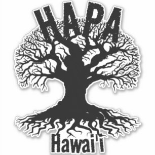 HAPA HAWAII ROOTS Blk Sticker