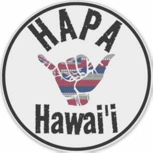 HAPA HAWAII TRIBAL HI Flag SHAKA Sticker