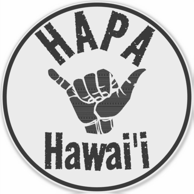 HAPA HAWAII TRIBAL SHAKA STICKER (Front)