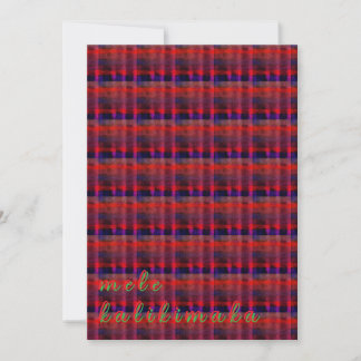 Hapa Plaid Orange 1974, Holiday Card
