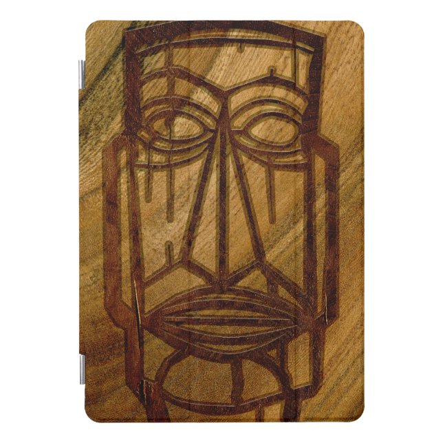 Hapalua Tiki Hawaiian Faux Koa Wood iPadSmartCover iPad Pro Cover (Front)