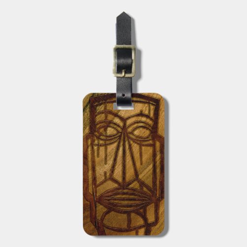 Hapalua Tiki Hawaiian Faux Koa Wood Luggage Tags