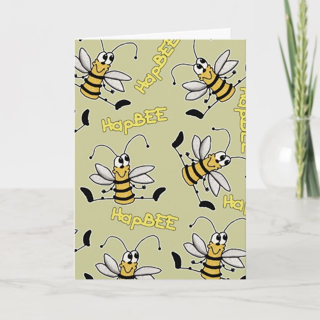 HapBEE Bee Collage Birthday Card (Front)