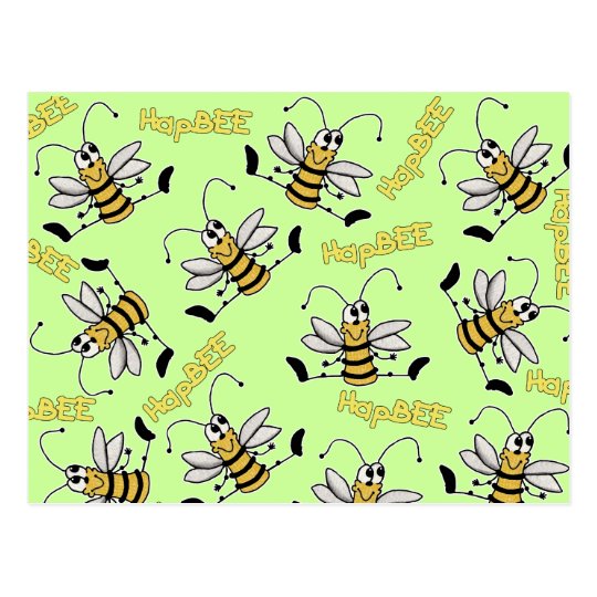 HapBEE Bee Collage Birthday Postcard