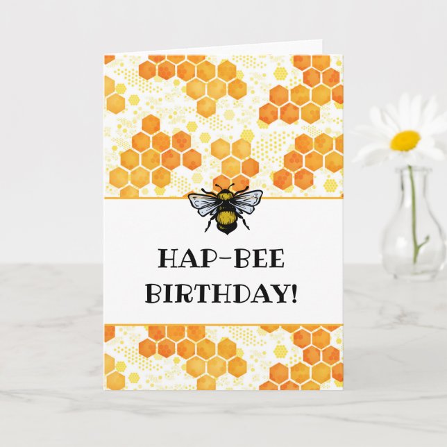 HapBEE Birthday Bumblebee Card (Small Plant)