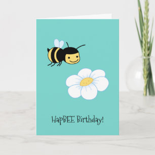HapBEE (happy) Birthday Bee Flower Card