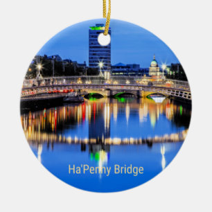Ha'Penny Bridge, Dublin, Ireland Ceramic Ornament
