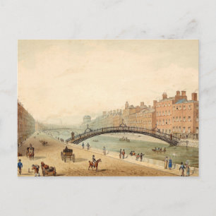Ha'penny Bridge, Dublin, Ireland Postcard