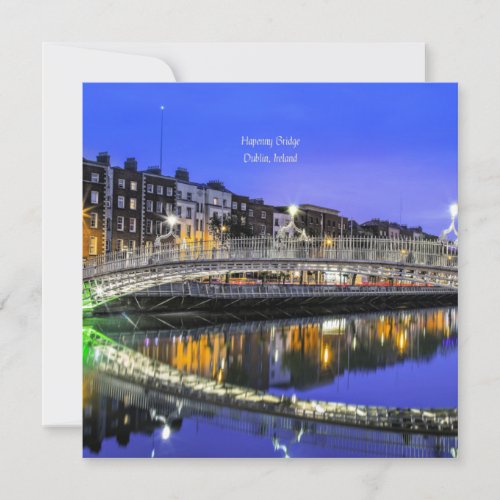 Hapenny Bridge Dublin Ireland scenic photograph Card