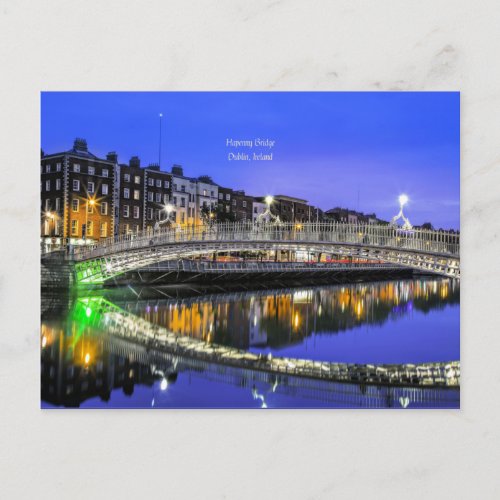 Hapenny Bridge Dublin Ireland scenic photograph Postcard