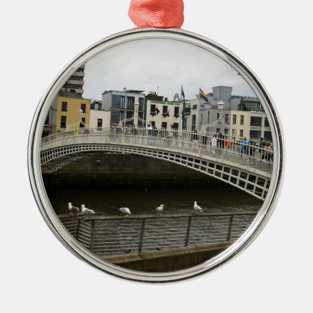 Hapenny Bridge Dublin Metal Ornament (Front)