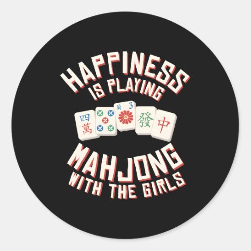 Hapess Playing Mahjong With The Classic Round Sticker