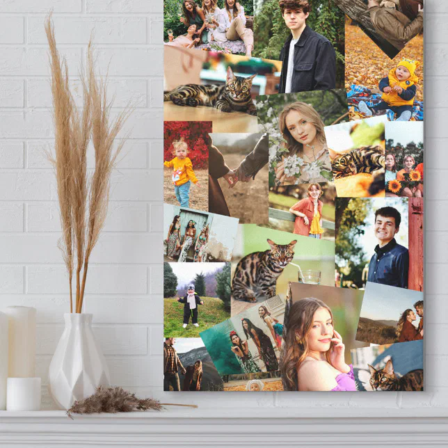 Haphazardly Overlapping Photos Collage Template Canvas Print | Zazzle