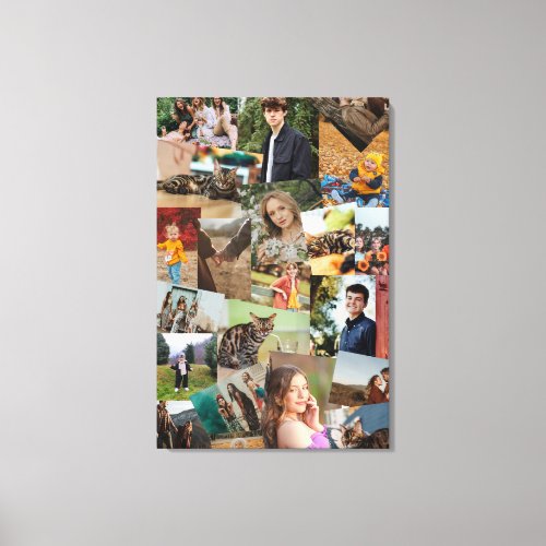 Haphazardly Overlapping Photos Collage Template Canvas Print
