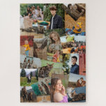 Haphazardly Overlapping Photos Collage Template Jigsaw Puzzle<br><div class="desc">Photo collage puzzle personalized with 21 of your photos in a vertical collage of overlapping photos without any borders.</div>