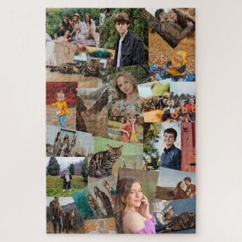 Haphazardly Overlapping Photos Collage Template Jigsaw Puzzle
