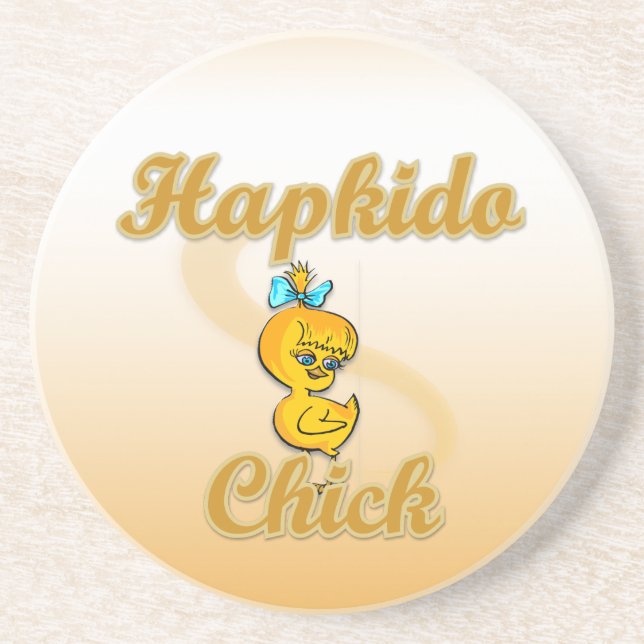 Hapkido Chick Sandstone Coaster (Front)