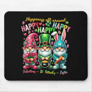 Hapness Allaround Gnome Happy Valentine St Patrick Mouse Pad