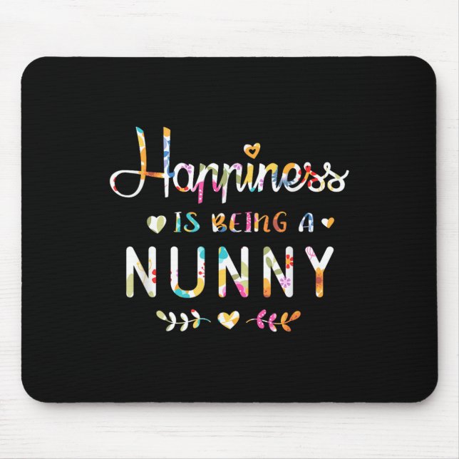 Hapness Is Being A Nunny Cute Grandma Christmas Gi Mouse Pad (Front)