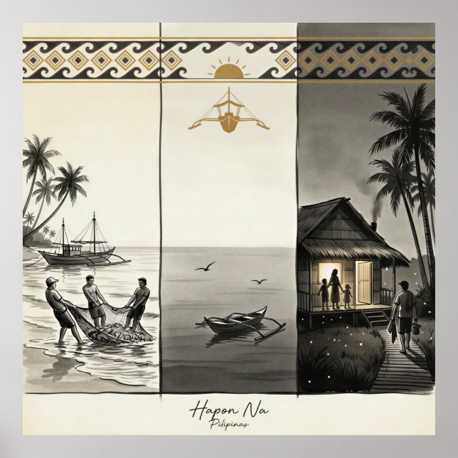 Hapon Na-End of Day Philippines Sumi-e Poster (Front)