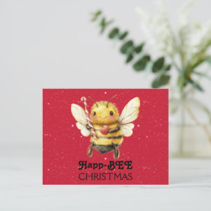 Happ-BEE Christmas Bee Postcard