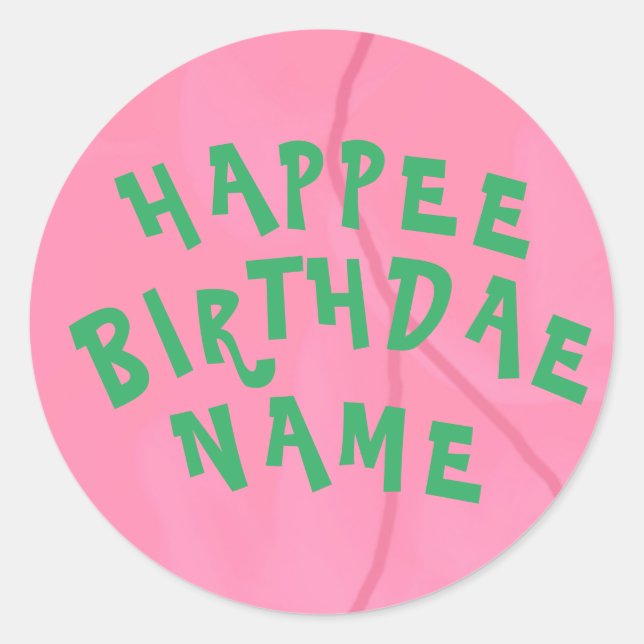 Happee Birthdae Personalized Cake Sticker (Front)