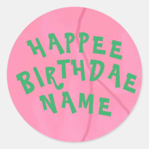 Happee Birthdae Personalized Cake Sticker