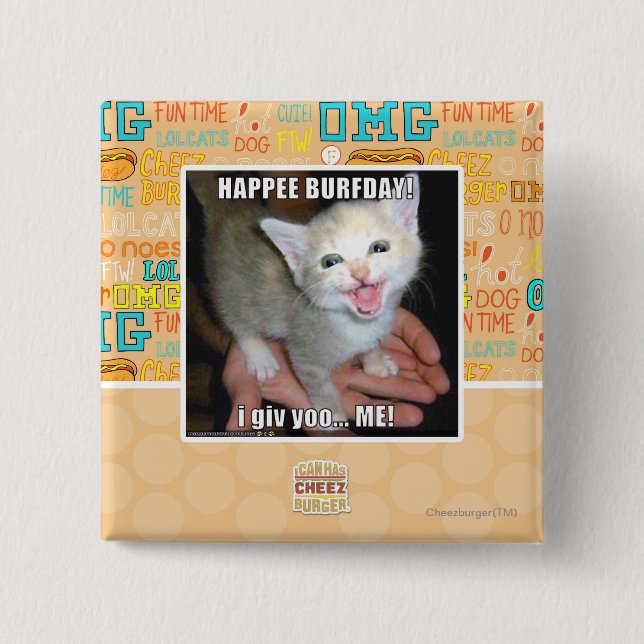 HAPPEE BURFDAY! BUTTON (Front)
