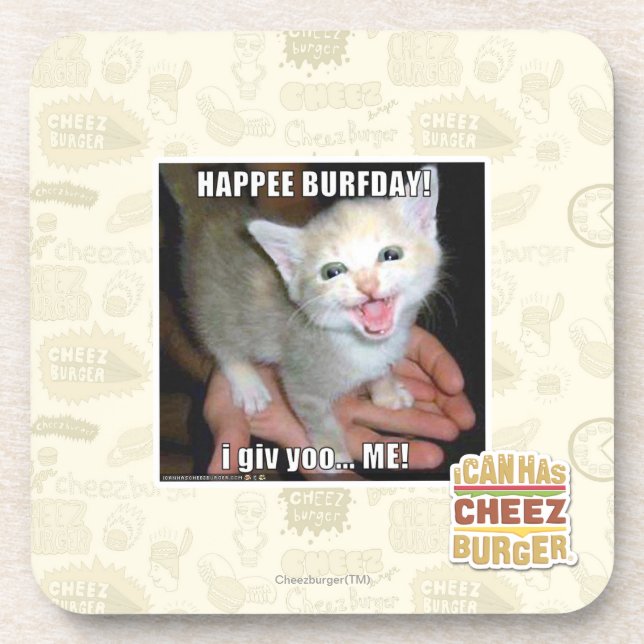 HAPPEE BURFDAY! DRINK COASTER (Front)