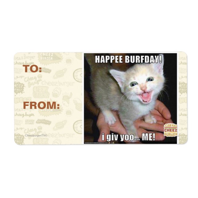 HAPPEE BURFDAY! LABEL (Front)