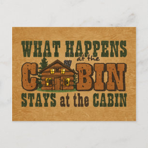 Happens At The Cabin Invitation Postcard