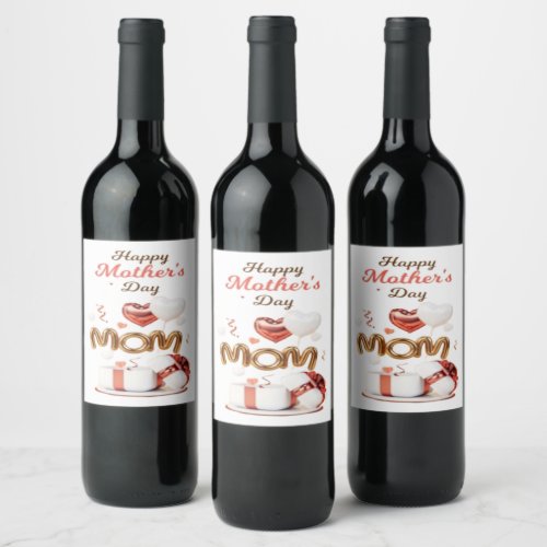 happey morthers day for super mom wifmama wine label