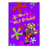 Happie Hippie Flower CHild Birthday Card (Front)