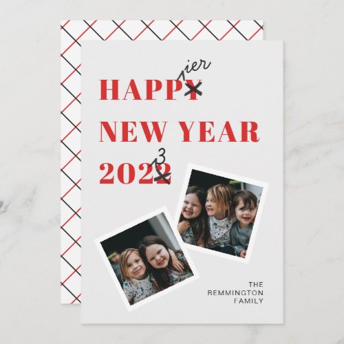 Happier New Year Funny Photo Holiday Card