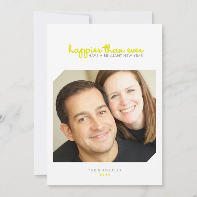 Happier than Ever | Brilliant New Years Photo Card (Front)