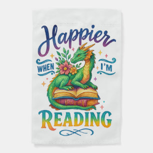 Happier When I'm Reading Garden Flag