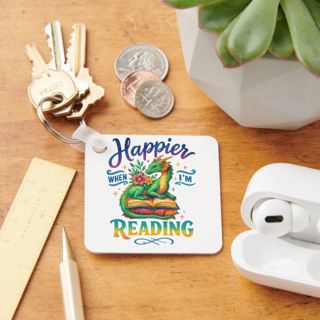Happier When I'm Reading  Keychain (Desk)
