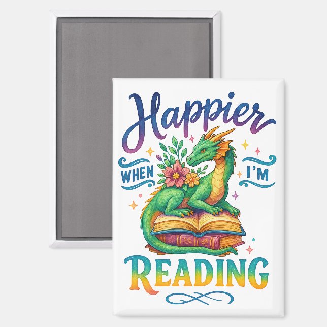 Happier When I'm Reading  Magnet (Front/Back)